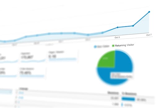 Abstract visualization of data analytics with graphs and charts showing dynamic growth.